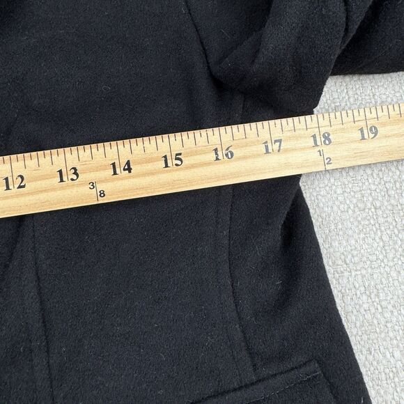 L L Bean Wool Pea Coat Women's Small Black Button Up Pockets Winter Lined Jacket - Picture 14 of 16